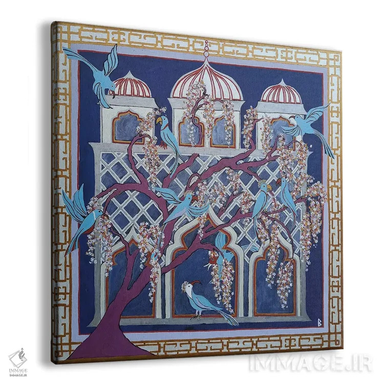 تابلو پرندگان آبی اثر بریت بردال نیلسن - نمای پرسپکتیو محصول