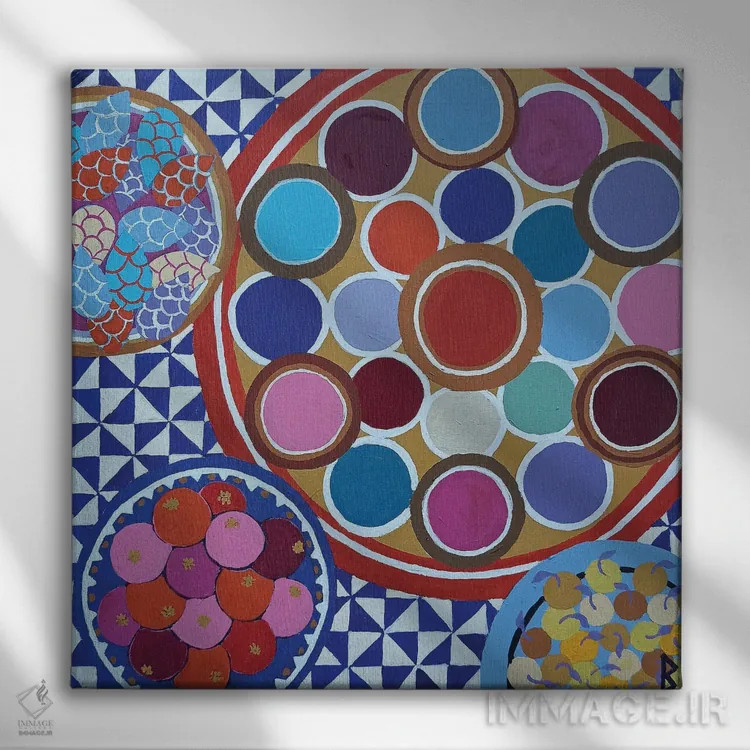 تابلو بازار ادویه مراکشی اثر بریت بردال نیلسن - نمای روبهرو روی دیوار