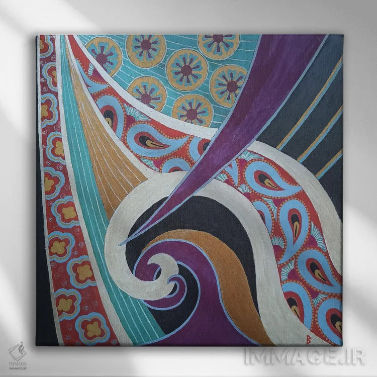 تابلو هارمونی جاده ابریشم اثر بریت بردال نیلسن - نمای روبهرو روی دیوار