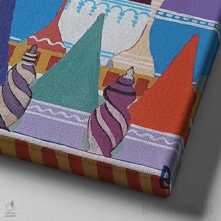 تابلو پرندهای در بازار ادویه اثر بریت بردال نیلسن - نمای نزدیک بافت بوم