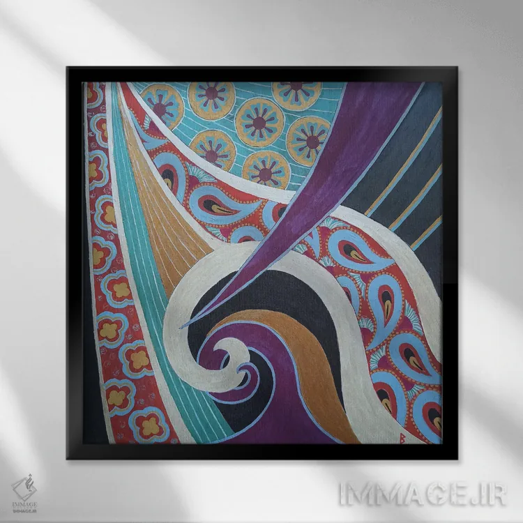 تابلو هارمونی جاده ابریشم اثر بریت بردال نیلسن - نمای قابدار مشکی