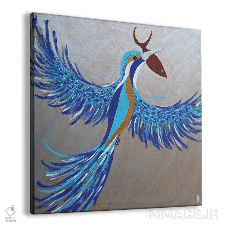 تابلو مرغ ماهیخوار با شکار اثر بریت بردال نیلسن - نمای پرسپکتیو محصول