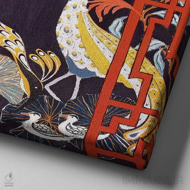 تابلو پرده مشبک اثر بریت بردال نیلسن - نمای نزدیک بافت بوم