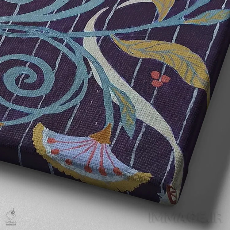 تابلو الهام جاده ابریشم اثر بریت بردال نیلسن - نمای نزدیک بافت بوم