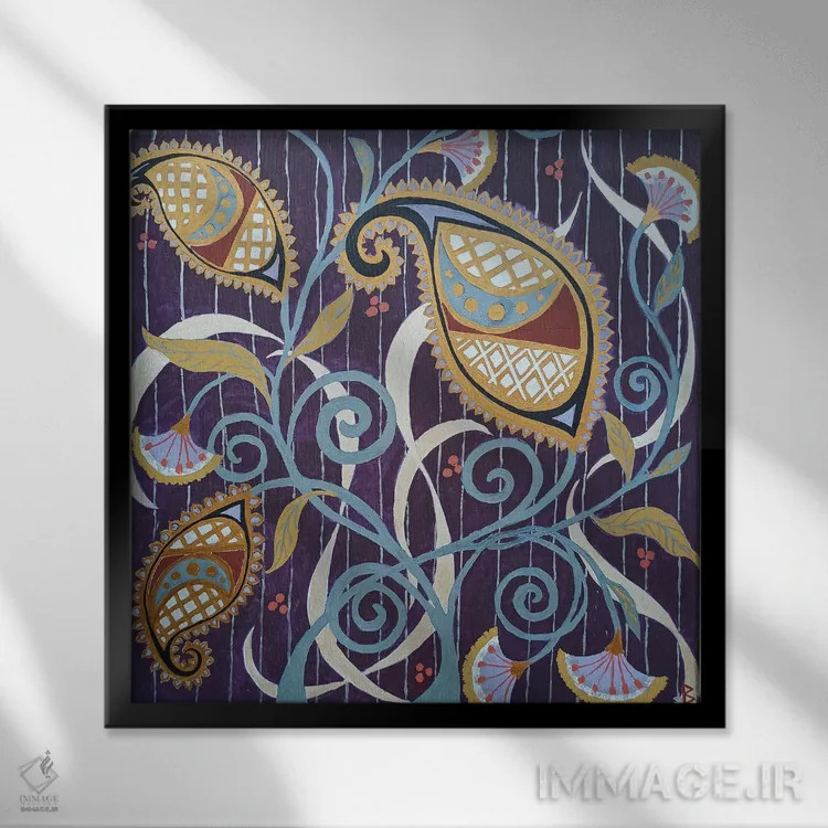 تابلو الهام جاده ابریشم اثر بریت بردال نیلسن - نمای قابدار مشکی