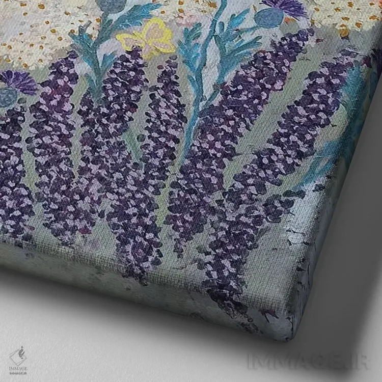 تابلو باغ بهشتی پروانهها اثر بریت بردال نیلسن - نمای نزدیک بافت بوم