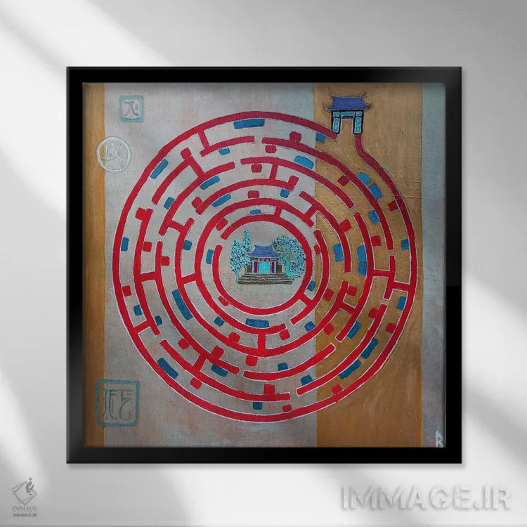 تابلو هزارتو اثر بریت بردال نیلسن - نمای قابدار مشکی