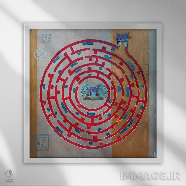 تابلو هزارتو اثر بریت بردال نیلسن - نمای قابدار سفید