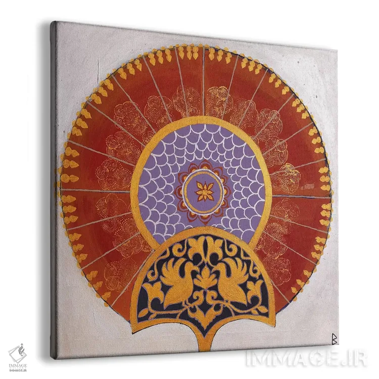 تابلو بادبزن هندی III اثر بریت بردال نیلسن - نمای پرسپکتیو محصول