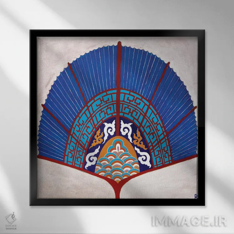 تابلو بادبزن چینی II اثر بریت بردال نیلسن - نمای قابدار مشکی