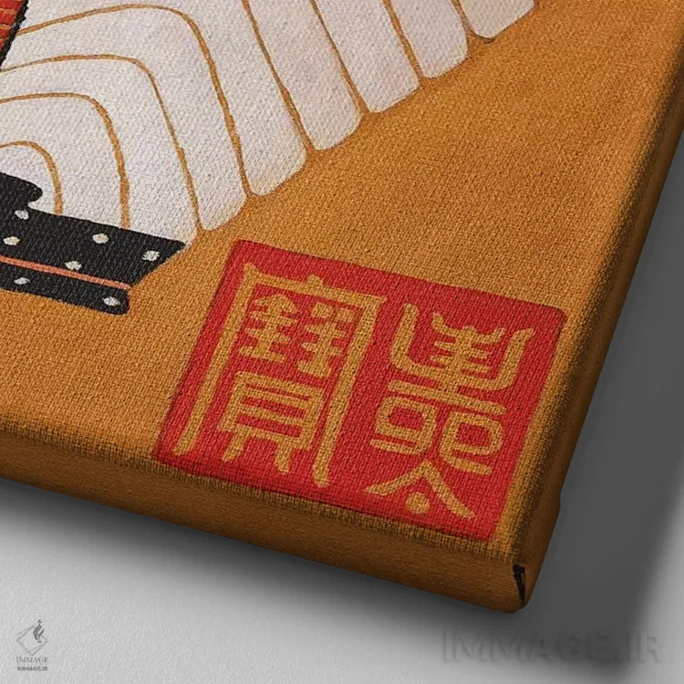 تابلو بادبزن کرهای اثر بریت بردال نیلسن - نمای نزدیک بافت بوم