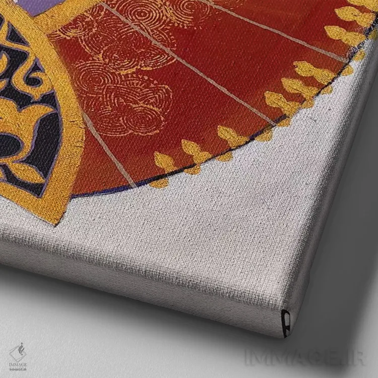 تابلو بادبزن هندی III اثر بریت بردال نیلسن - نمای نزدیک بافت بوم