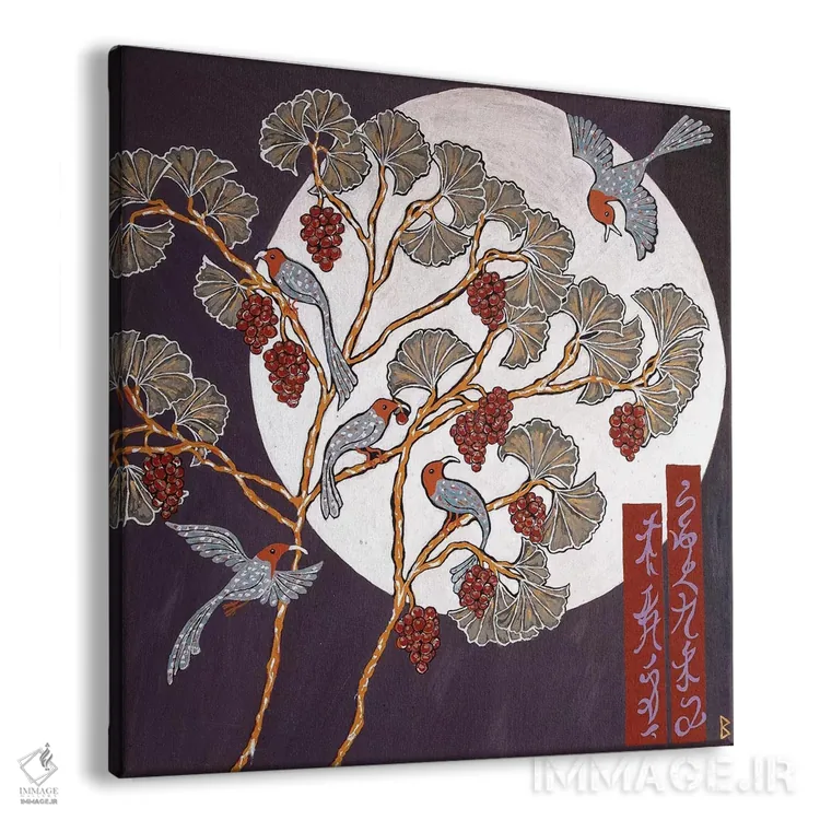 تابلو پرندگان ماه اثر بریت بردال نیلسن - نمای پرسپکتیو محصول