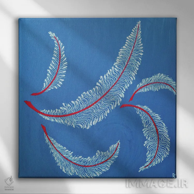 تابلو پرهایی که در آسمان شناورند اثر بریت بردال نیلسن - نمای روبهرو روی دیوار