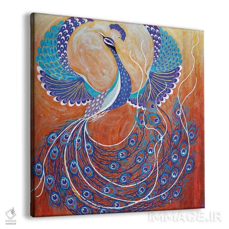 تابلو طاووس در حال پرواز اثر بریت بردال نیلسن - نمای پرسپکتیو محصول