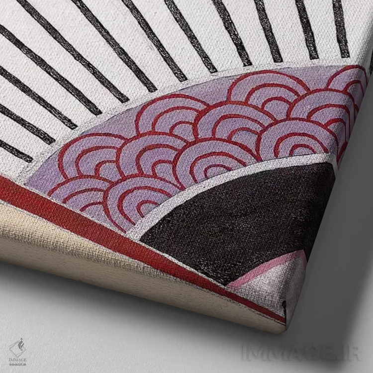 تابلو سه بادبزن اثر بریت بردال نیلسن - نمای نزدیک بافت بوم