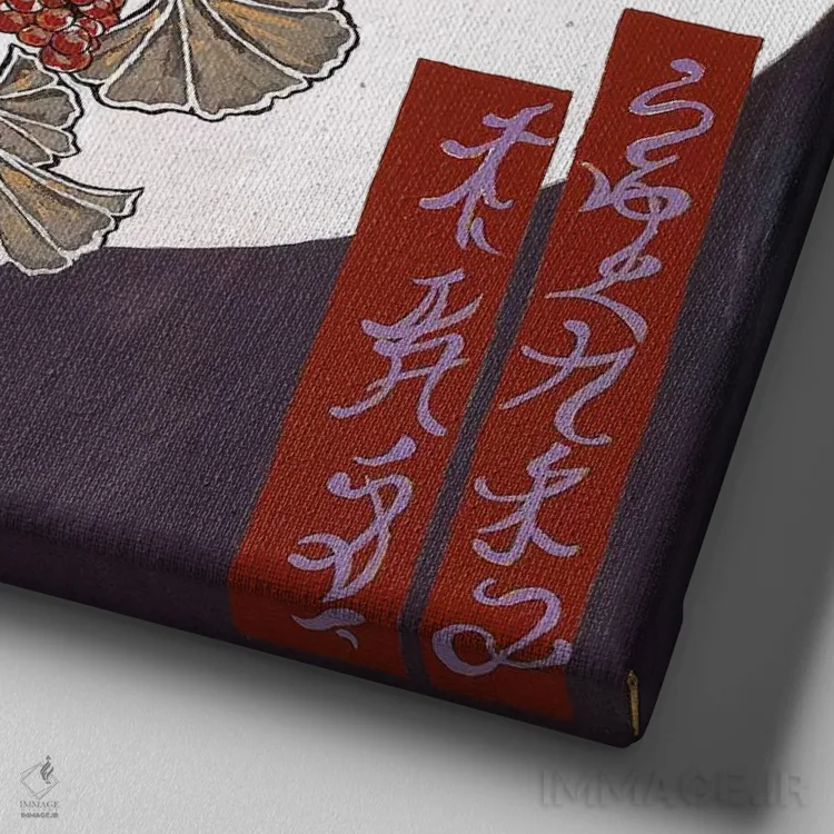 تابلو پرندگان ماه اثر بریت بردال نیلسن - نمای نزدیک بافت بوم