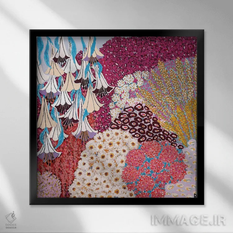 تابلو باغ مدیترانهای اثر بریت بردال نیلسن - نمای قابدار مشکی