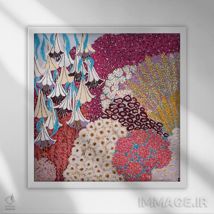 تابلو باغ مدیترانهای اثر بریت بردال نیلسن - نمای قابدار سفید