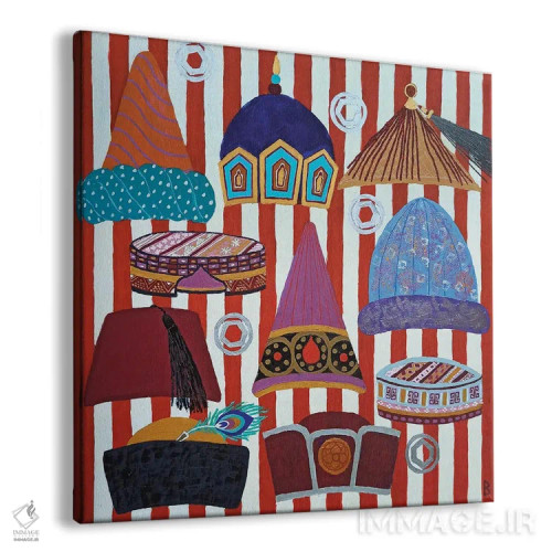 تابلو کلاههایی از اینجا و آنجا و همهجا اثر بریت بردال نیلسن - نمای پرسپکتیو محصول