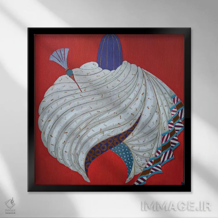 تابلو عمامه خاورمیانه اثر بریت بردال نیلسن - نمای قابدار مشکی