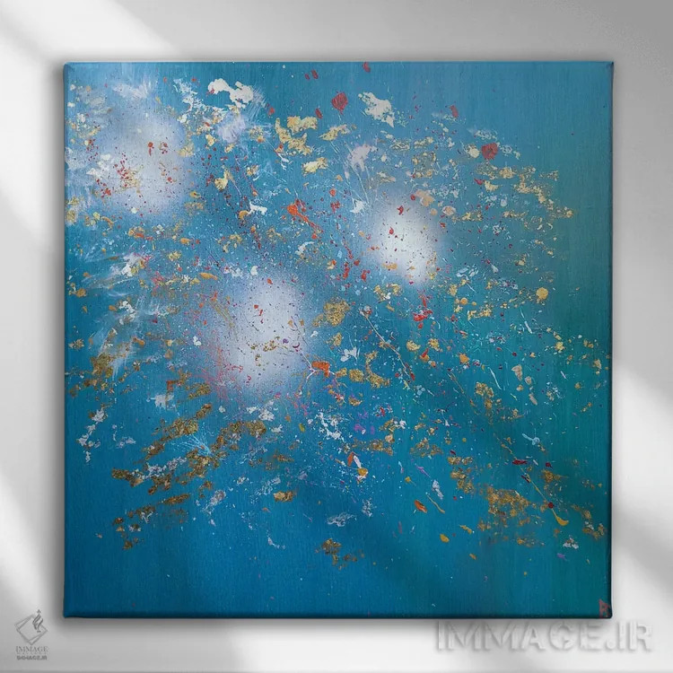 تابلو انفجار ستارههای نقرهای اثر بریت بردال نیلسن - نمای روبهرو روی دیوار