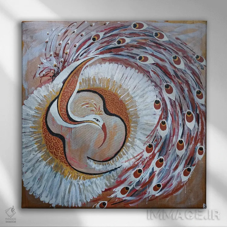 تابلو پرنده افسانهای اثر بریت بردال نیلسن - نمای روبهرو روی دیوار