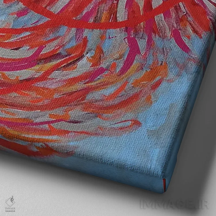 تابلو پرنده آتشین II اثر بریت بردال نیلسن - نمای نزدیک بافت بوم