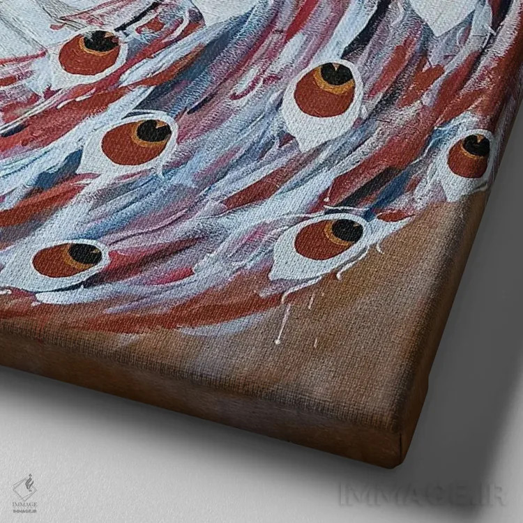 تابلو پرنده افسانهای اثر بریت بردال نیلسن - نمای نزدیک بافت بوم