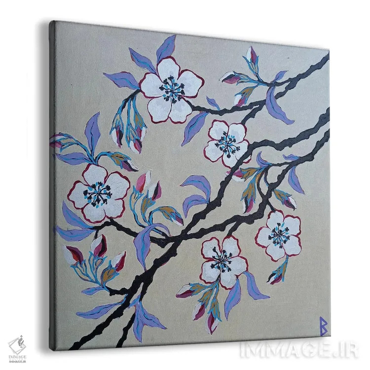 تابلو گلهای سفید اثر بریت بردال نیلسن - نمای پرسپکتیو محصول