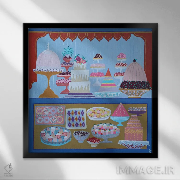 تابلو وسوسههای شیرین اثر بریت بردال نیلسن - نمای قابدار مشکی