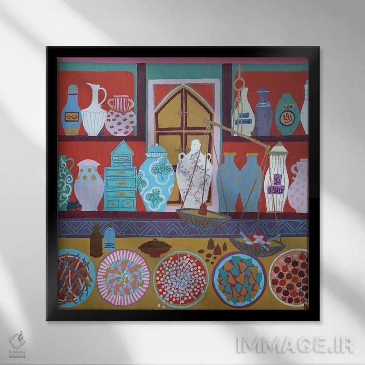 تابلو داروخانه قدیمی اثر بریت بردال نیلسن - نمای قابدار مشکی