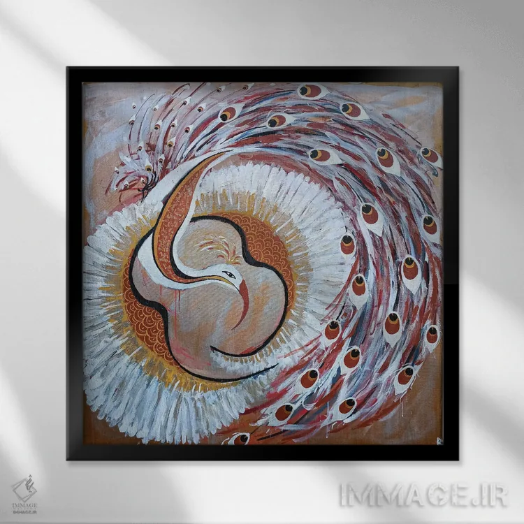 تابلو پرنده افسانهای اثر بریت بردال نیلسن - نمای قابدار مشکی