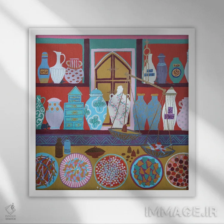 تابلو داروخانه قدیمی اثر بریت بردال نیلسن - نمای قابدار سفید