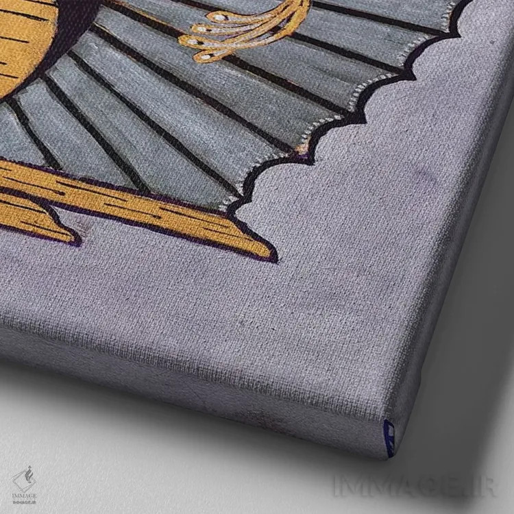 تابلو بادبزن شرقی شماره ۳ اثر بریت بردال نیلسن - نمای نزدیک بافت بوم