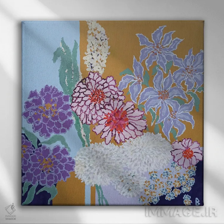 تابلو گلهای بیابانی اثر بریت بردال نیلسن - نمای روبهرو روی دیوار