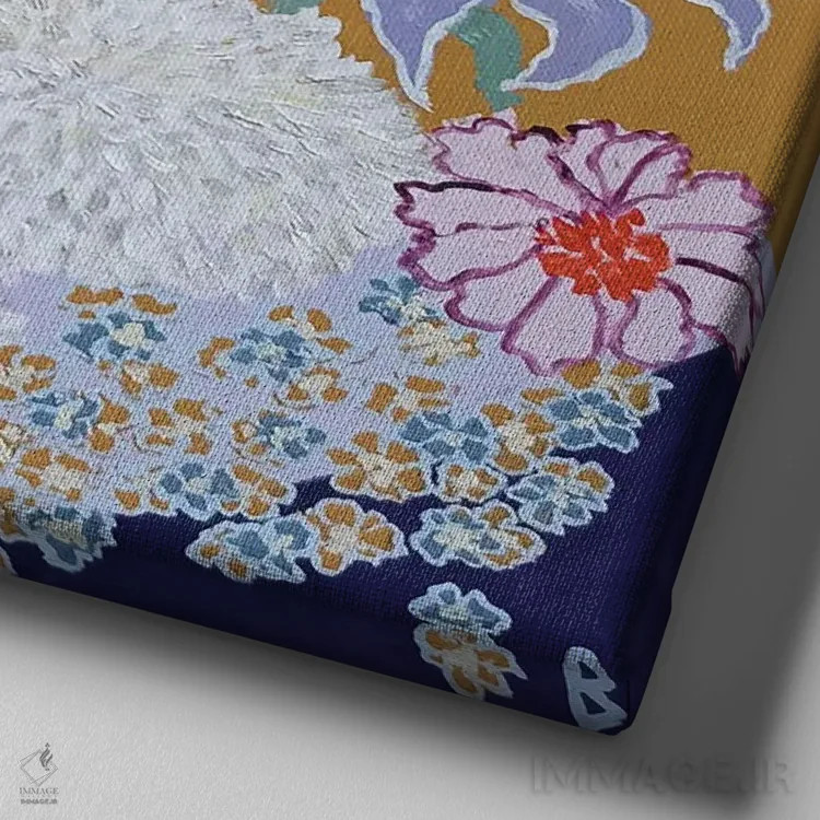 تابلو گلهای بیابانی اثر بریت بردال نیلسن - نمای نزدیک بافت بوم