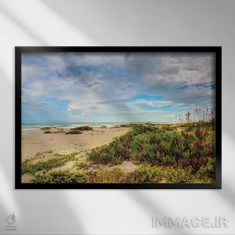 تابلو جزیره ساحلی ۲ اثر استد بانت (در صورت نیاز: نام هنری یا تاریخی) - نمای قابدار مشکی