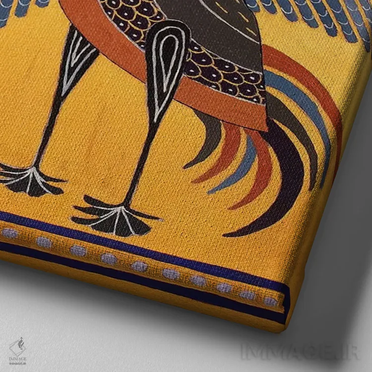 تابلو پرندگان بیزانسی اثر بریت بردال نیلسن - نمای نزدیک بافت بوم