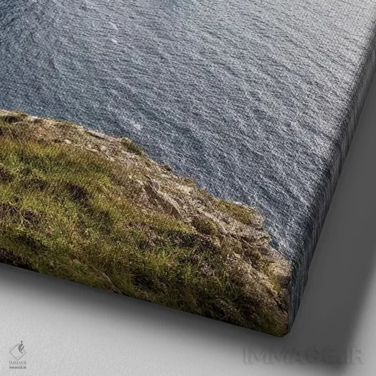 تابلو نمای مربعی صخرههای موهر (ایرلند) اثر استد بانت (در صورت نیاز: نام هنری یا تاریخی) - نمای نزدیک بافت بوم