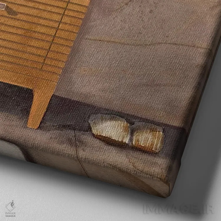 تابلو حمام مرمر ۲ اثر باناروت - نمای نزدیک بافت بوم