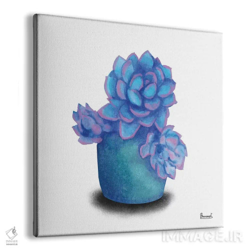 تابلو گیاهان گوشتی فیروزهای ۱ اثر باناروت - نمای پرسپکتیو محصول