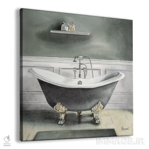 تابلو حمام خاکستری دودی ۱ اثر باناروت - نمای پرسپکتیو محصول