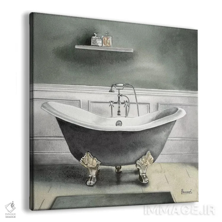 تابلو حمام خاکستری دودی ۱ اثر باناروت - نمای پرسپکتیو محصول