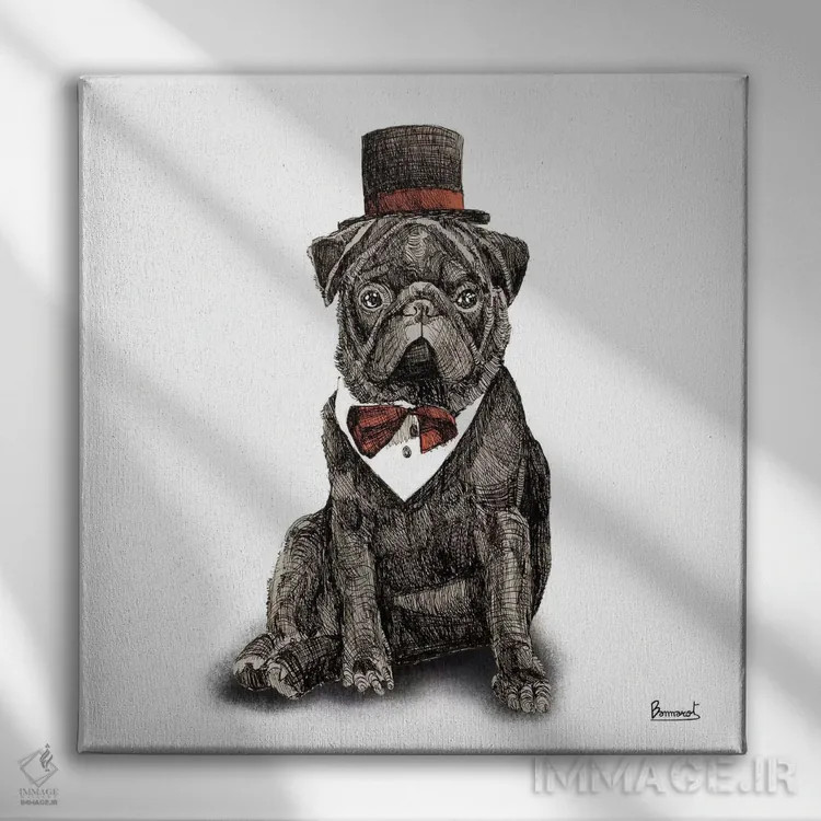 تابلو پاگها با کلاه ۳ اثر باناروت - نمای روبهرو روی دیوار