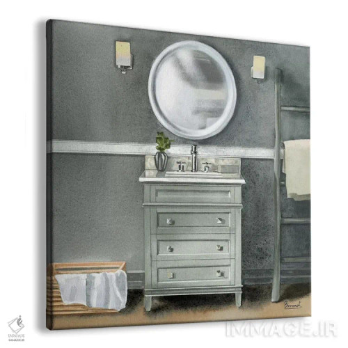 تابلو حمام خاکستری دودی ۲ اثر باناروت - نمای پرسپکتیو محصول