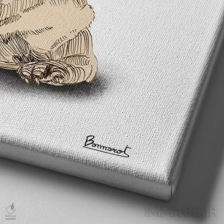 تابلو پاگها با کلاه ۲ اثر باناروت - نمای نزدیک بافت بوم