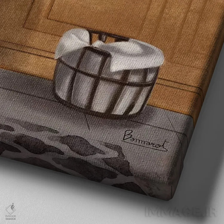 تابلو حمام آرامبخش ۲ اثر باناروت - نمای نزدیک بافت بوم