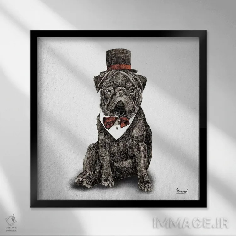 تابلو پاگها با کلاه ۳ اثر باناروت - نمای قابدار مشکی