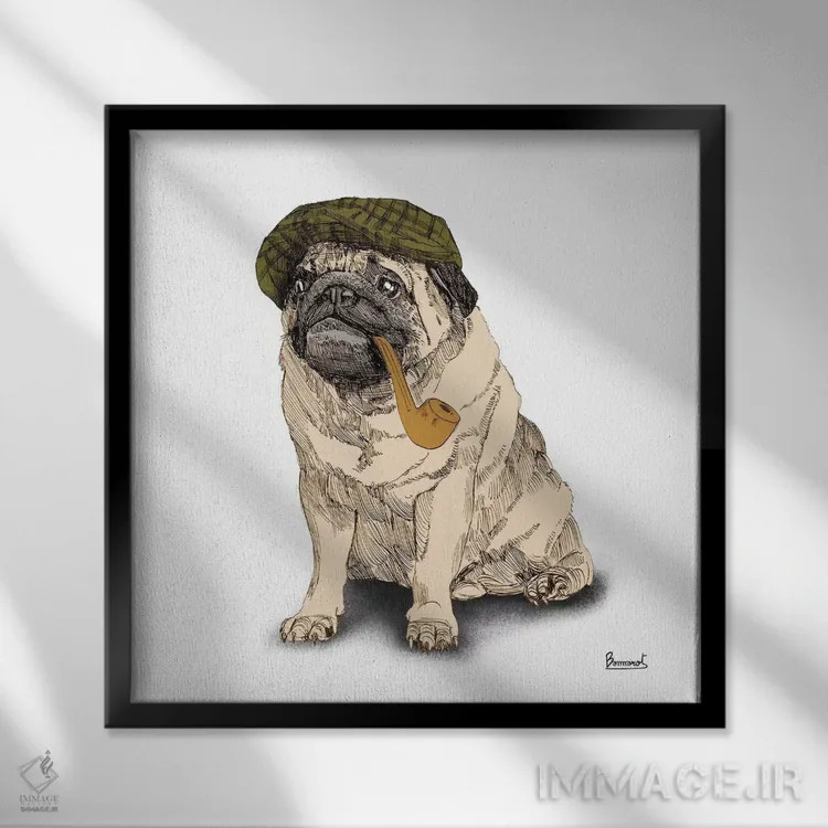 تابلو پاگها با کلاه ۲ اثر باناروت - نمای قابدار مشکی